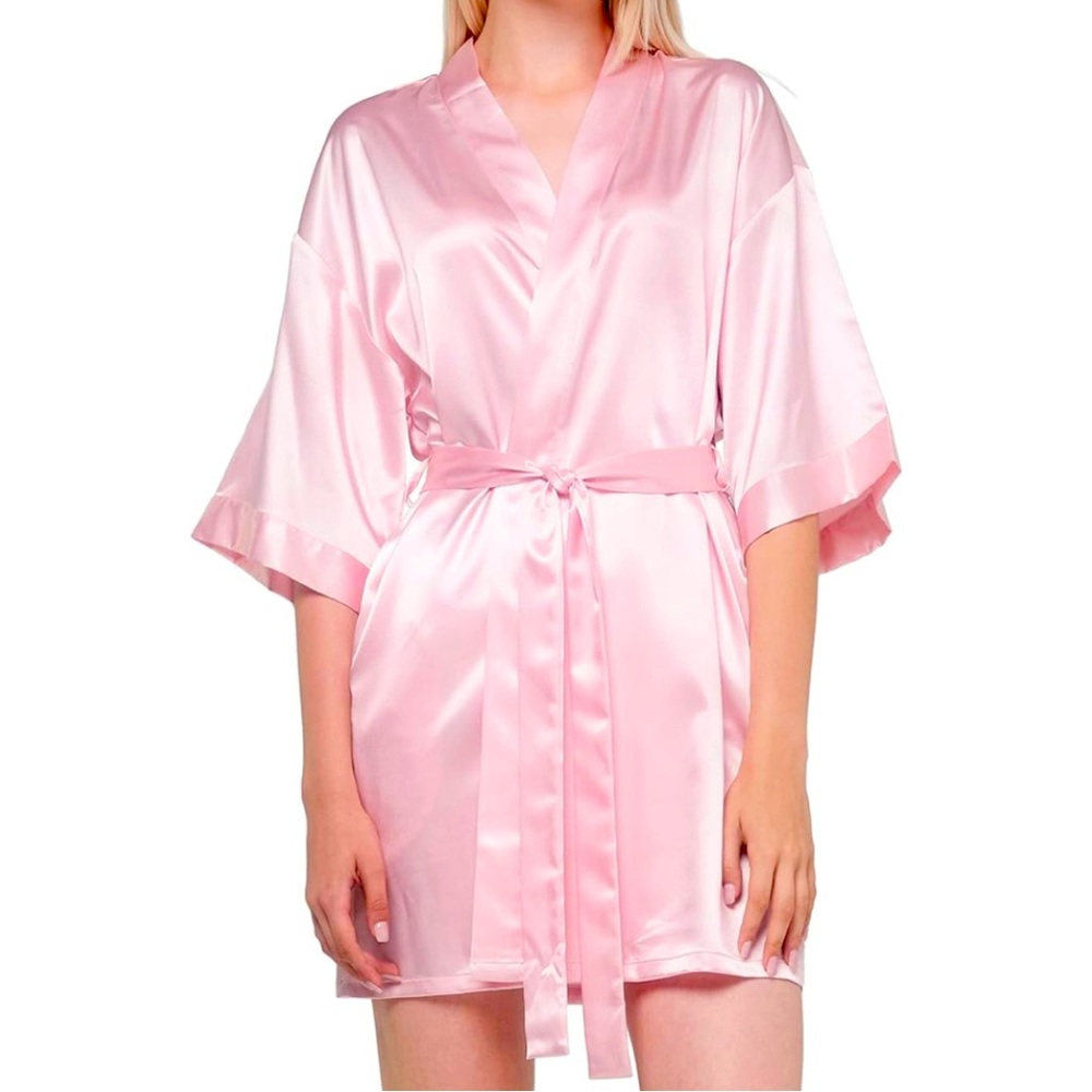 Turquaz | Pink Satin Robe | Size L